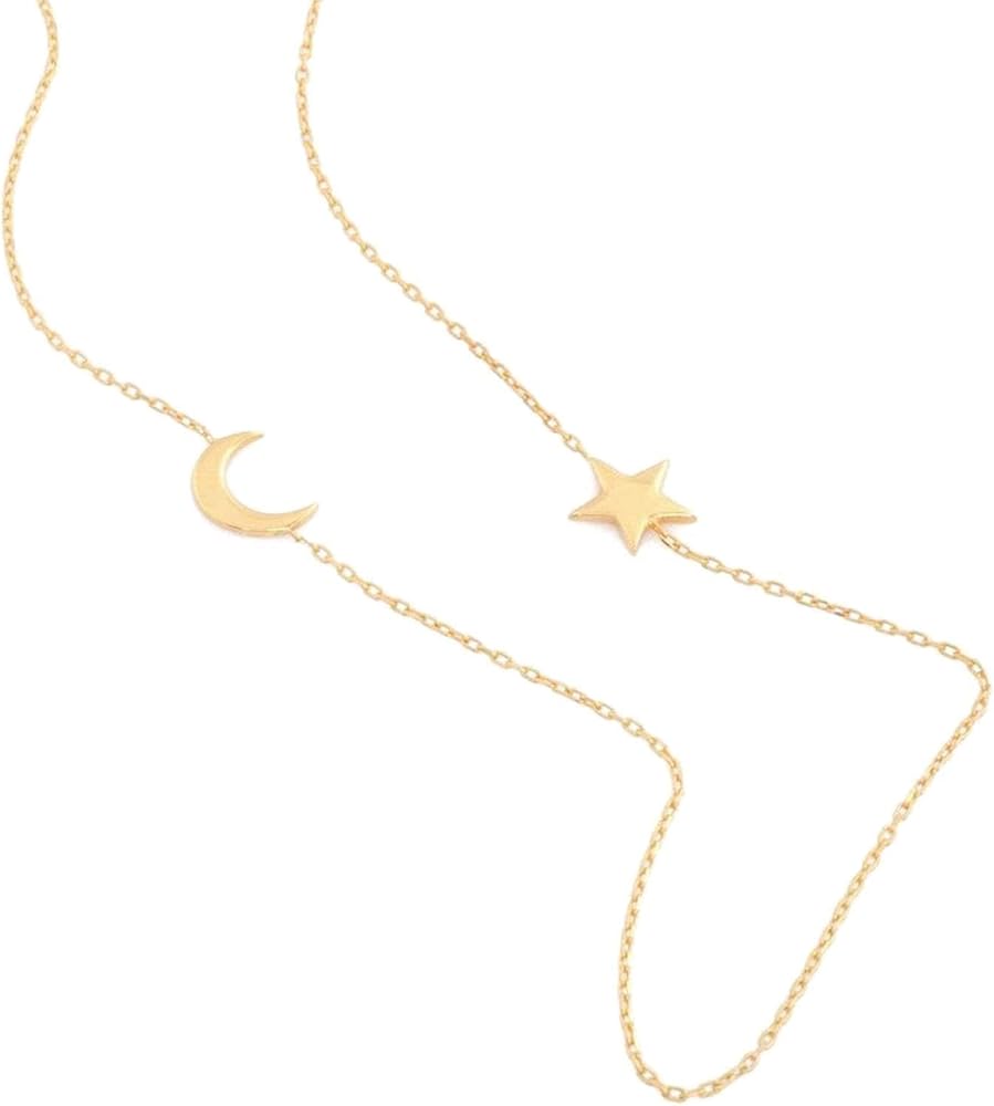Crescent Moon Diamond Necklace